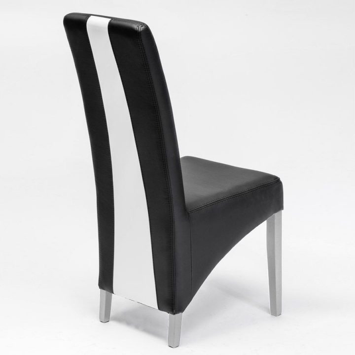 Chaise Noir Et Blanc En Pu Moderne Erica (Lot De 2 destiné Chaise Salle A Manger Pas Cher Lot De 6