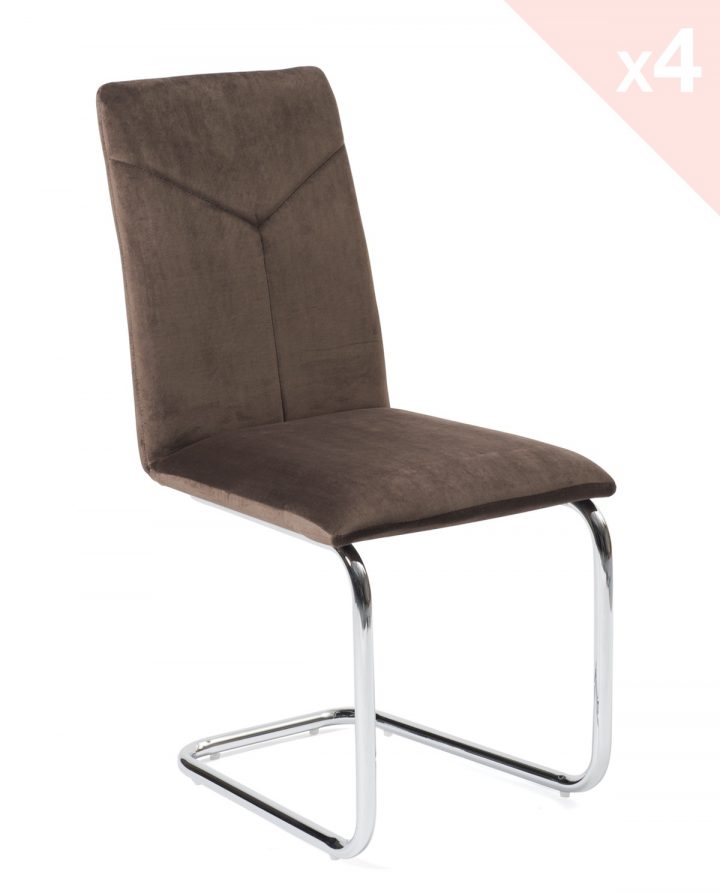 Chaise Salle À Manger Velours Tana – Lot De 4 tout Chaises Confortables Salle Manger
