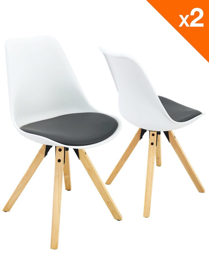 Chaise Scandinave Avec Coussin Clea – Lot De 2 serapportantà Coussin Pour Chaise De Salle A Manger