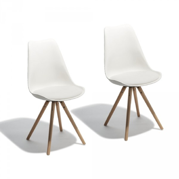 Chaise Scandinave Kelly Blanche X2 – Chaise – Salle À tout Chaise Chilienne Gifi