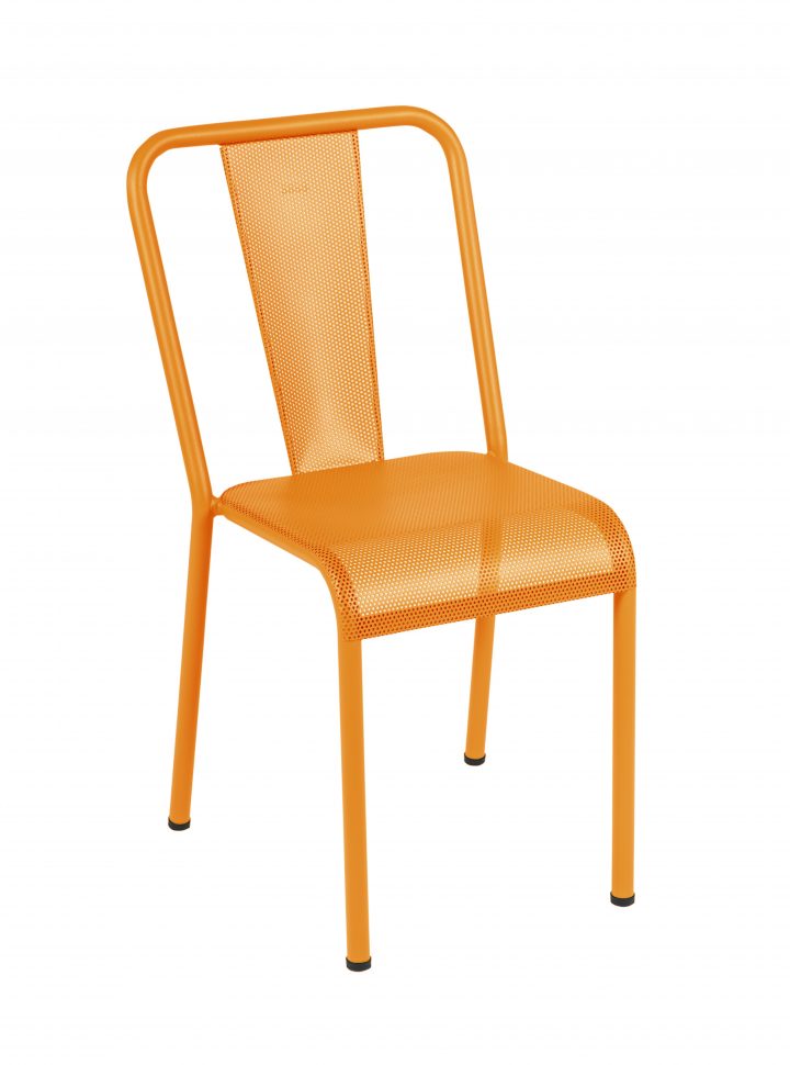 Chaise T37 Perforée En Acier Laqué, Potiron De Tolix destiné Potiron Meubles Chaise T37 Perforée En Acier Laqué, Potiron De Tolix destiné Potiron Meubles