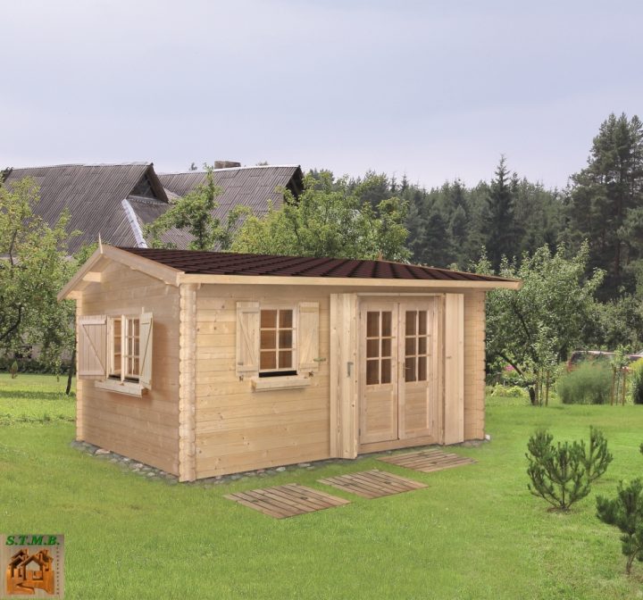 Chalet De Jardin Bois Modèle Goumi 20 M² En Madriers De 34 Mm encequiconcerne Chalet De Jardin 20M2