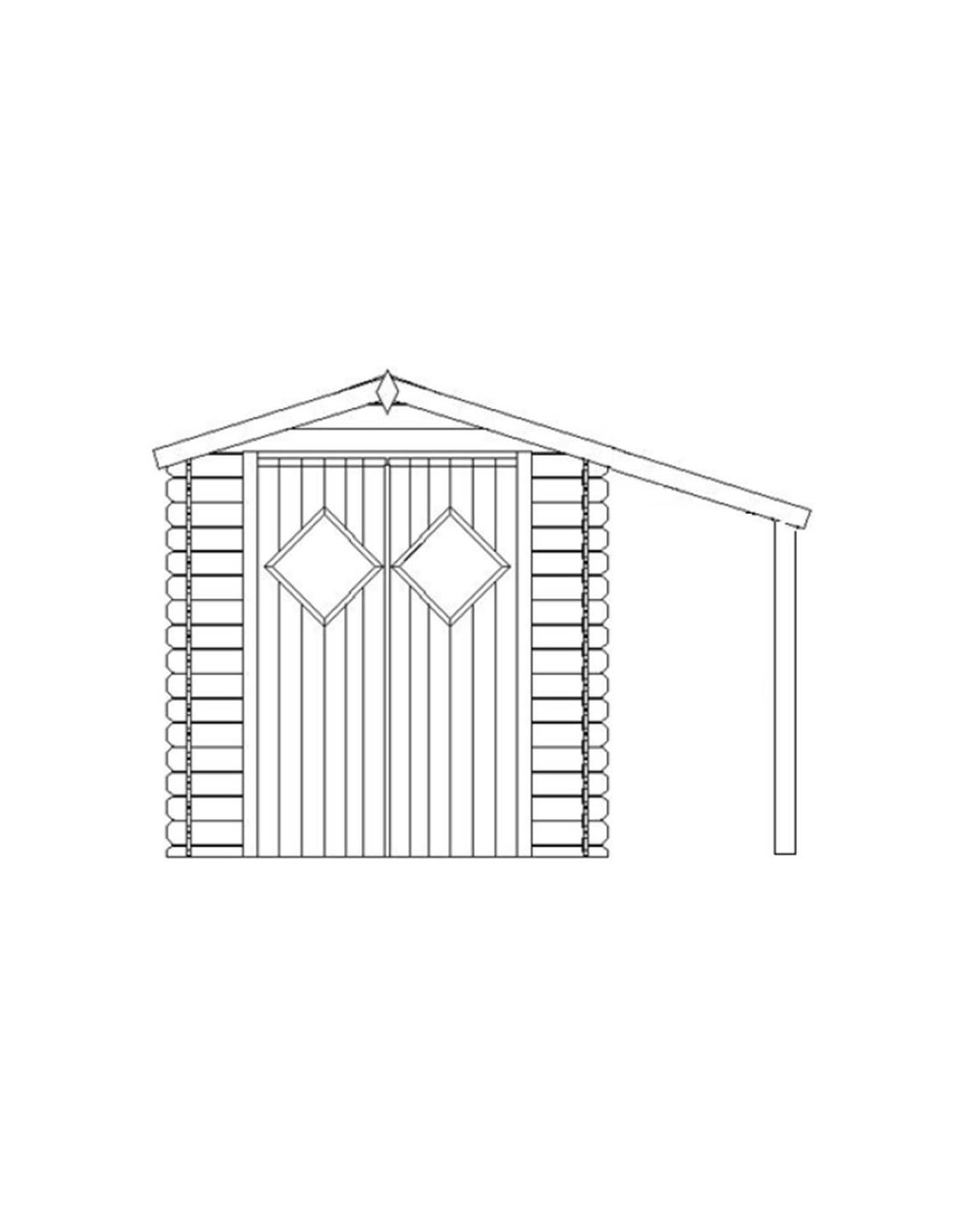 Chalet De Jardin En Bois 2X2M Avec Bucher Ép 19Mm2 pour Abri De Jardin Avec Bucher