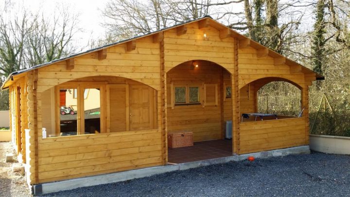 Chalet Habitable De 67 M² +Une Terrasse Couverte D En Bois tout Chalet De Jardin 20M2