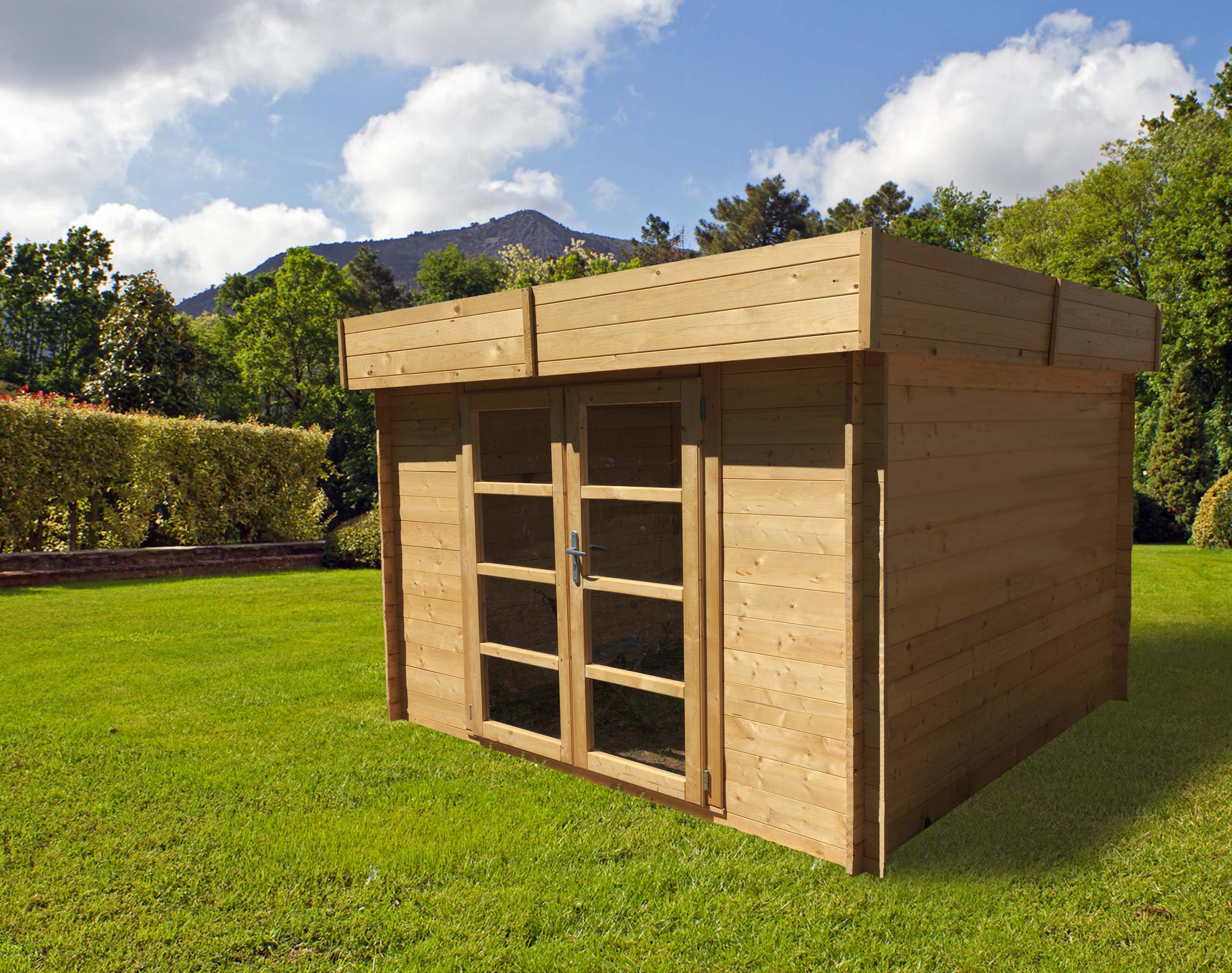 Chalet &amp; Jardin Boutique : Abri Bois - Toit Plat 28Mm - 9M² intérieur Abris De Jardin Toit Plat