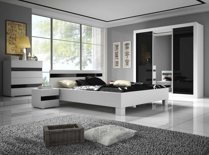 Chambre À Coucher Blanc Et Noir Chambre À Coucher Adulte tout Vin Blanc Chambre D Amour