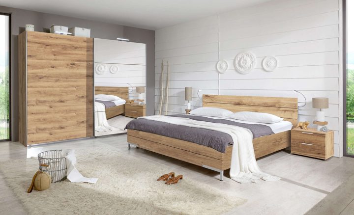 Chambre À Coucher, Imitation Chêne Poutre – Dim : 160 X 200 Cm pour Chambre À Coucher But