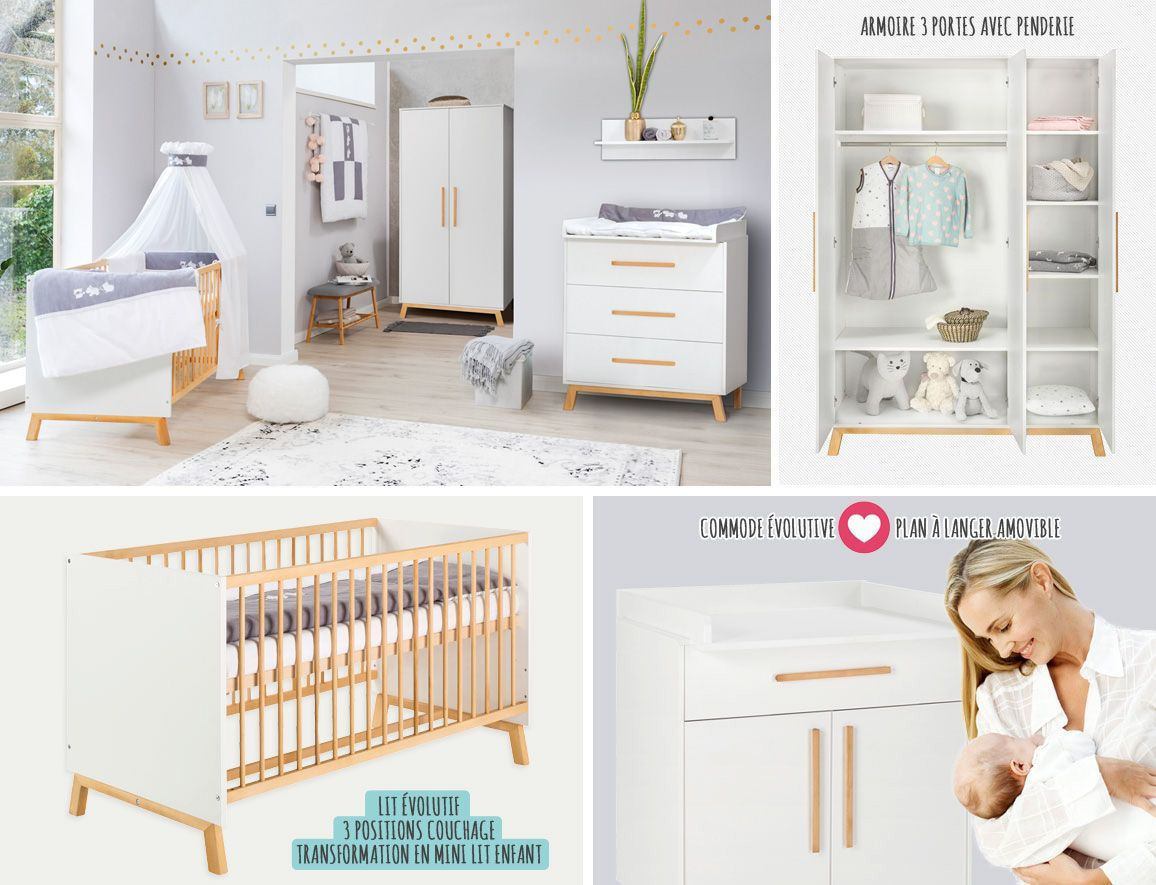 Chambre Bébé Mila - Tous Les Produits intérieur Chambre Complète Bébé Pas Cher