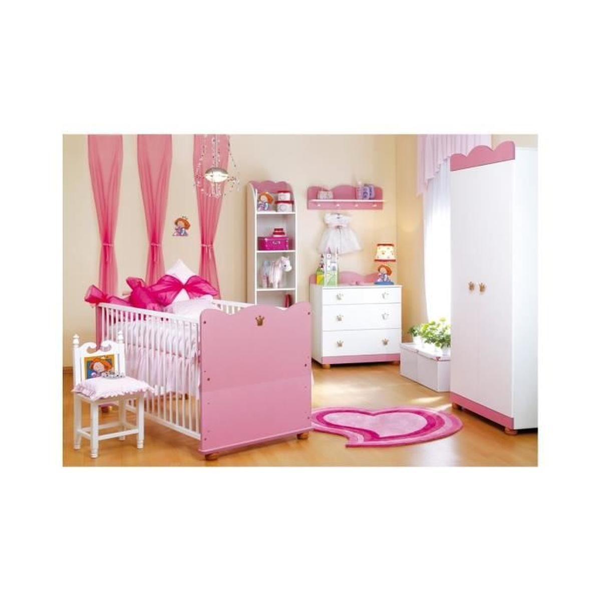 Chambre Bébé Princesse Complète - Couleur Marketing : Rose destiné Chambre Complète Bébé Pas Cher