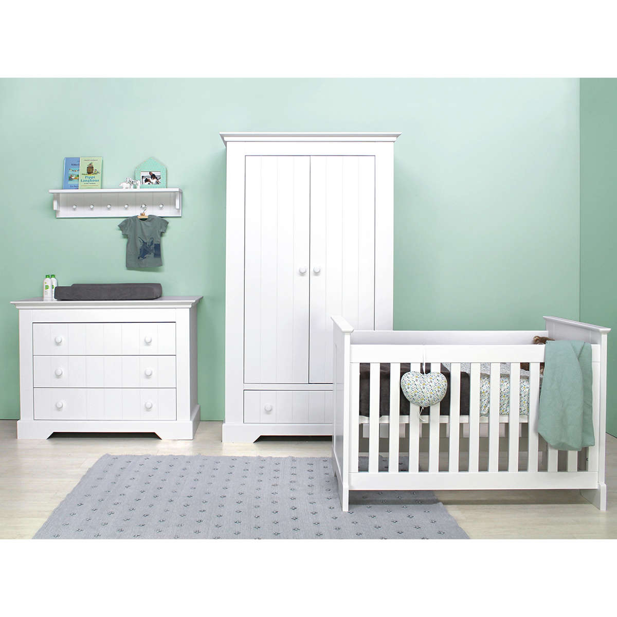 Chambre Complète Lit Bébé 60X120 - Commode À Langer - Armoire 2 Portes  Bopita Narbonne - Blanc encequiconcerne Chambre Bébé But