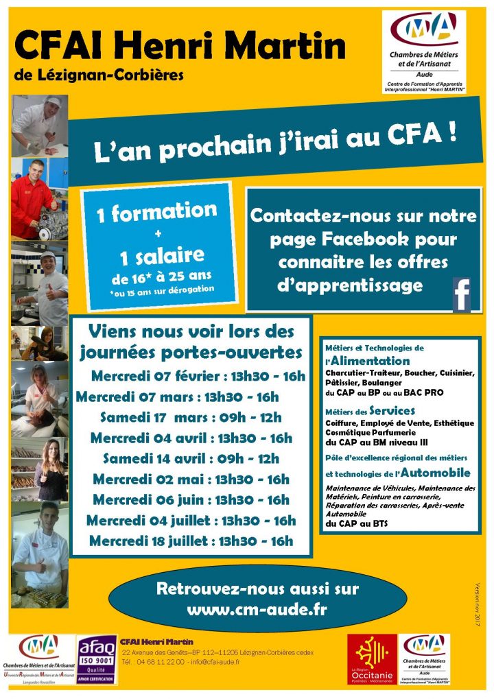 Chambre Des Métiers Et De L'Artisanat De L'Aude à Stage Chambre Des Métiers