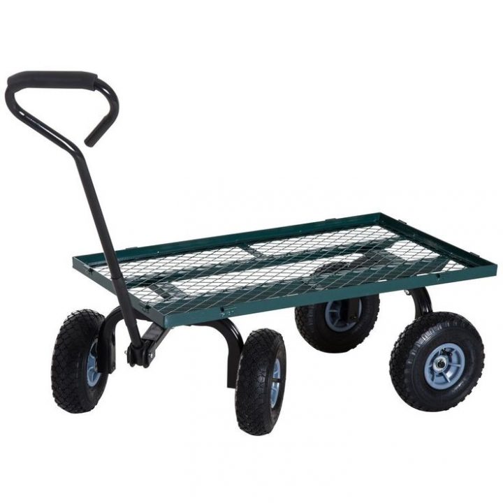 Chariot De Transport Jardin 4 Roues Vert – Taille : Taille dedans Chariot De Jardin 4 Roues