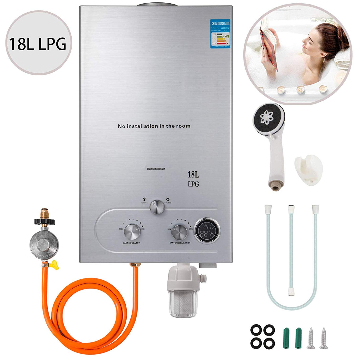 Chauffe-Eau Instantané Au Gaz Propane 18L Lpg Pour Bain Douche - Buy  Chauffe-Eau Instantané Pour Bain Douche Product On Alibaba encequiconcerne Chauffe Eau Instantané Pour Douche