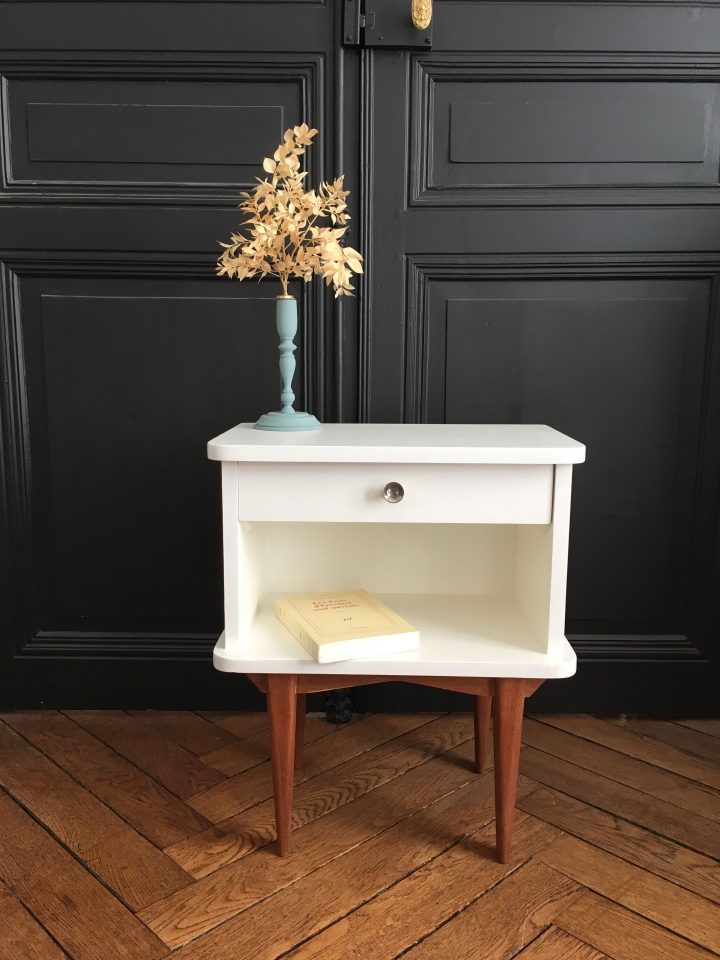 Chevet Vintage Blanc Cassé, Meubles Vintage Nantes intérieur Meuble Vintage Nantes