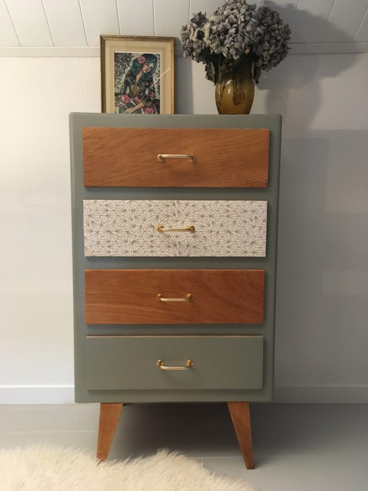 Chiffonnier Vintage Marlo – Meubles Vintage Relookés – Par destiné Meubles Vintages