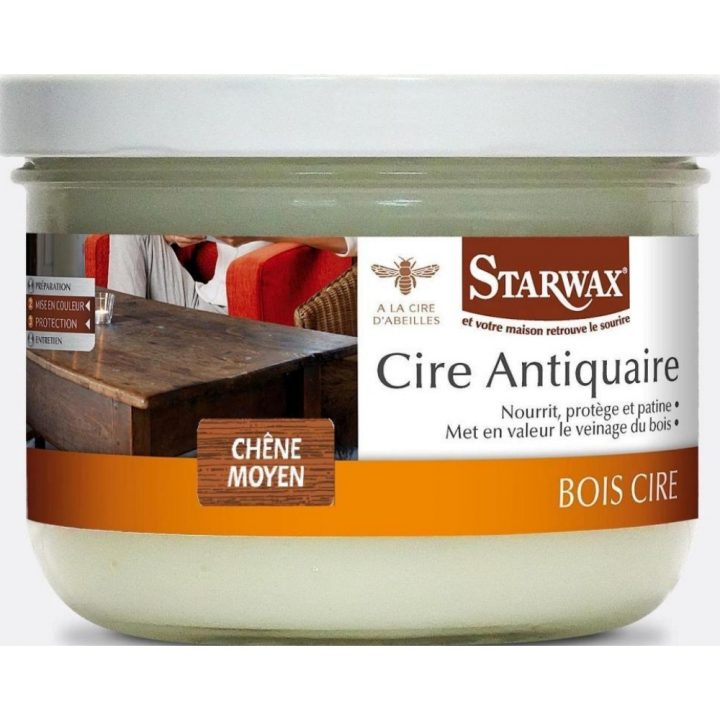 Cire Antiquaire Pâte Starwax Chêne Moyen 375Ml destiné Cire D Abeille Meuble