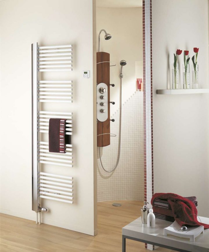 Clipper Mixte Voile Chromé À Gauche – Seche Serviette Mixte avec Radiateur Salle De Bain Mixte