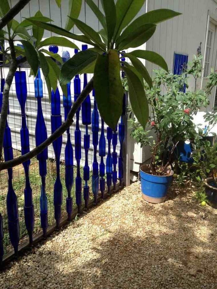 Clôture De Jardin Pas Cher Diy Bouteilles Verre Plantes avec Cloture De Jardin Pas Cher