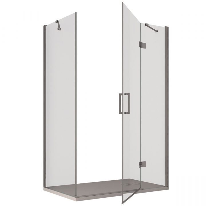 Coin Cabine De Douche H195 Swing Transparent 8Mm Reine pour Cabine De Douche 80X120