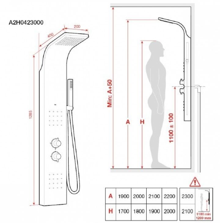 Colonne De Douche Avec Hydromassage Essential 2.0 Roca* concernant Hauteur Colonne De Douche