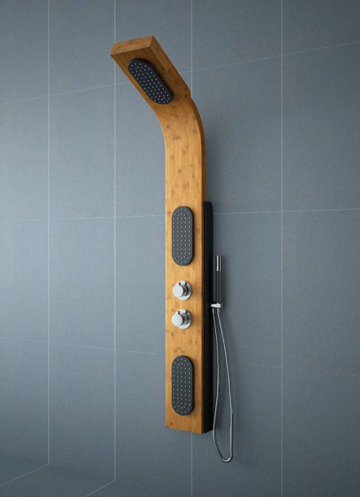 Colonne De Douche Bambou Salgar à Colonne De Douche Bambou