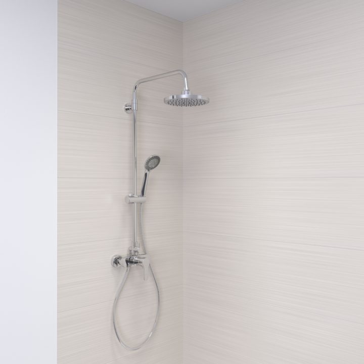 Colonne De Douche Caly Mitigeur Mécanique, Chromée intérieur Colonne De Douche Mecanique