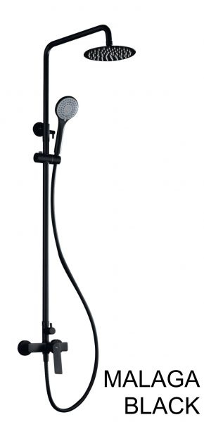 Colonne De Douche, Couleur Noir Mat, Mitigeur – Malaga Noir dedans Colonne De Douche Noir Mat
