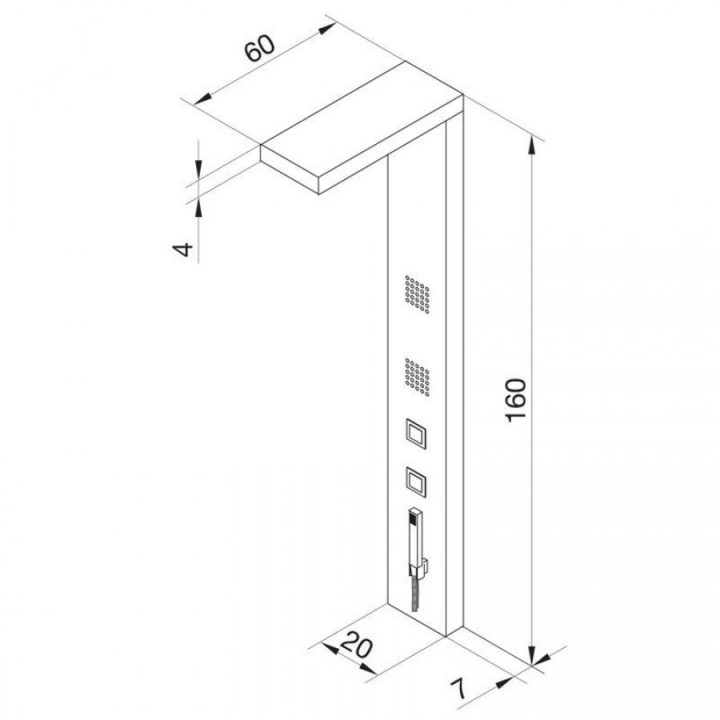 Colonne De Douche En Acier Inoxydable Kira Argent concernant Hauteur Colonne De Douche