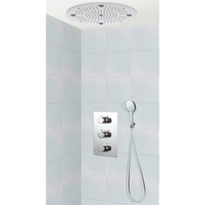 Colonne De Douche Encastrable Plafond Avec Mitigeur Arezzo Sarodis à Robinetterie Douche Encastrable