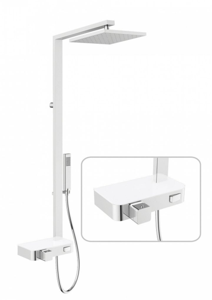 Colonne De Douche Flow Blanc – Novellini encequiconcerne Colonne De Douche Blanche