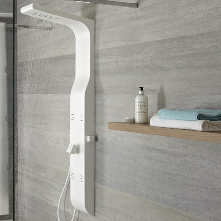 Colonne De Douche Mitigeur Mécanique Alston Blanche concernant Colonne De Douche Blanche