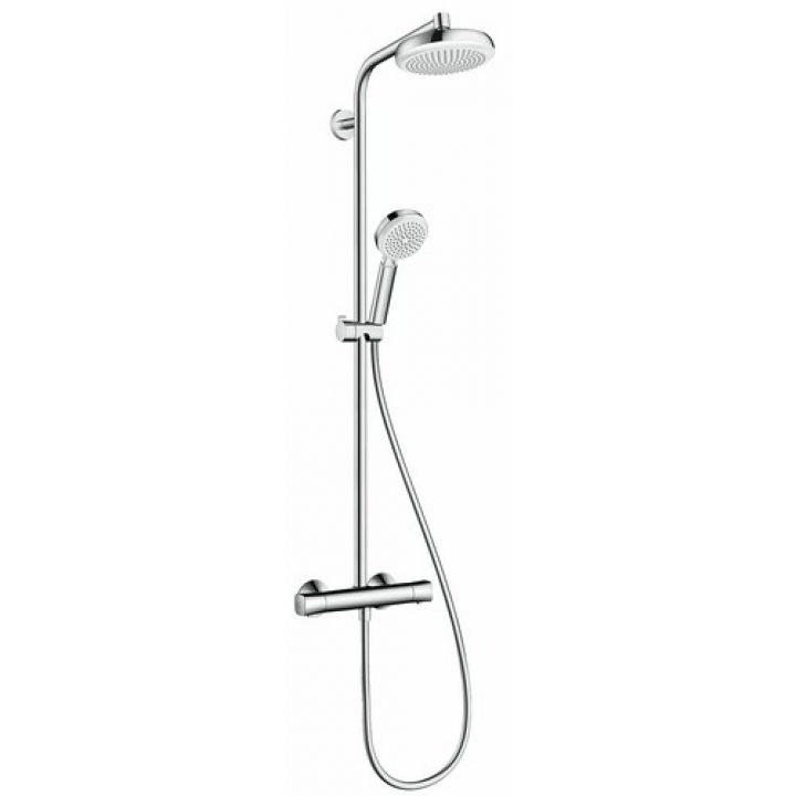 Colonne De Douche – Mitigeur Thermostatique – Showerpipe Crometta 160  Hansgrohe Sur Bricozor destiné Colone Douche