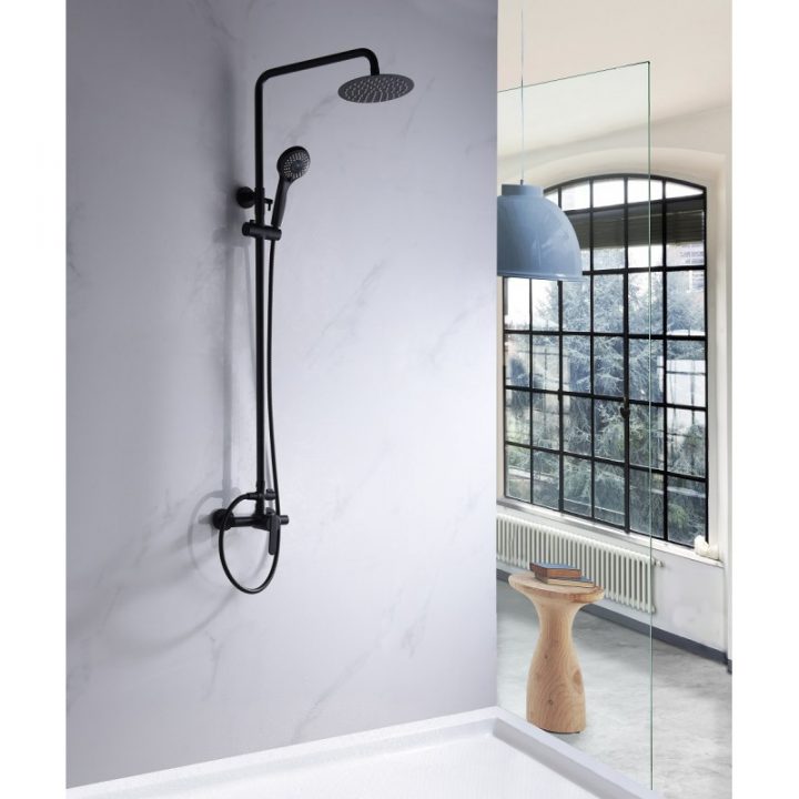 Colonne De Douche Roma Couleur Noire – Robinet&Co encequiconcerne Colonne De Douche Noire Pas Cher