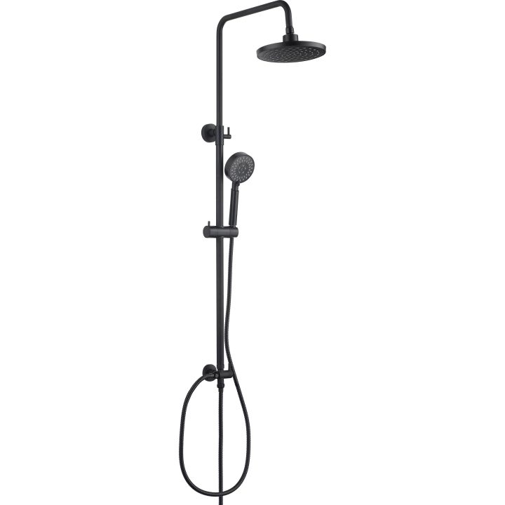 Colonne De Douche Sans Robinetterie, Rousseau Hera Noir concernant Colonne De Douche Sans Mitigeur