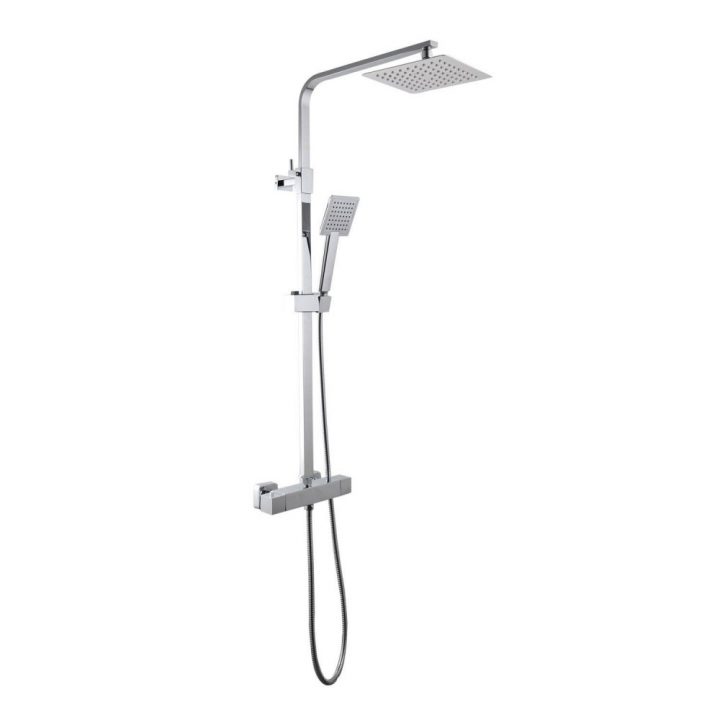 Colonne De Douche Thermostatique Avec Douche De Tête 30X30Cm Diamant30  Sarodis Sur Bricozor avec Colone Douche