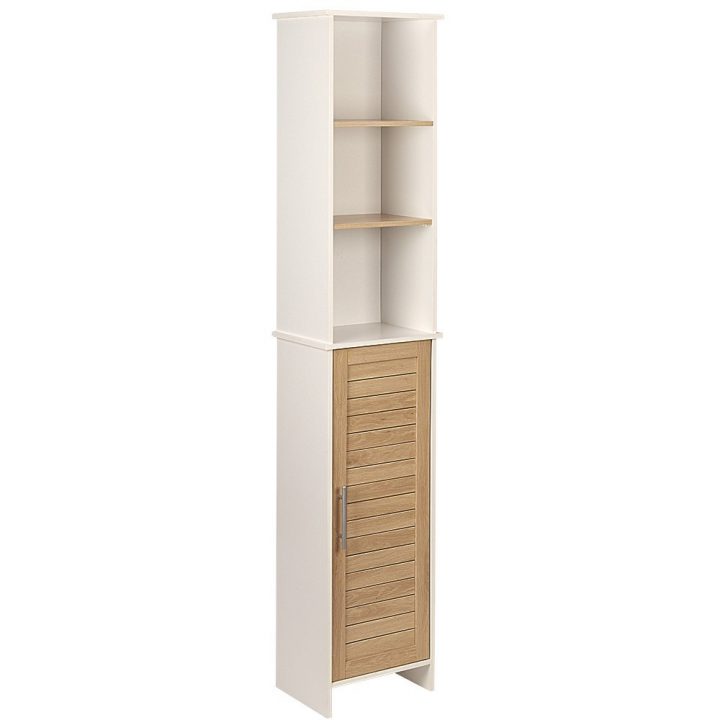 Colonne De Rangement Pour La Salle De Bain Mdf Blanc Naturel pour Colone Salle De Bain