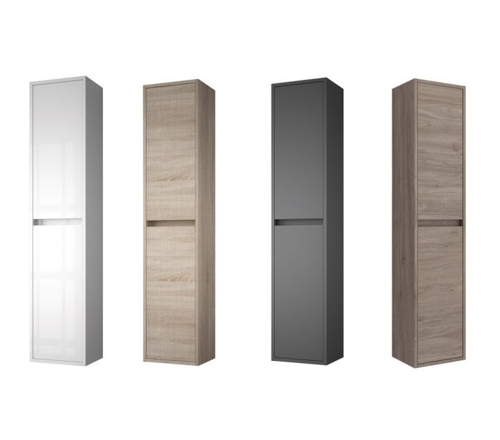 Colonne De Rangement Salle De Bain Noja À 2 Portes Et 4 Étagères En Verre encequiconcerne Colone Salle De Bain