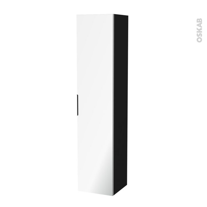 Colonne De Salle De Bains 1 Porte Miroir Ginko Noir, Côtés Décors, L40 X H182 X P40 Cm serapportantà Colone Salle De Bain Colonne De Salle De Bains 1 Porte Miroir Ginko Noir, Côtés Décors, L40 X H182 X P40 Cm serapportantà Colone Salle De Bain