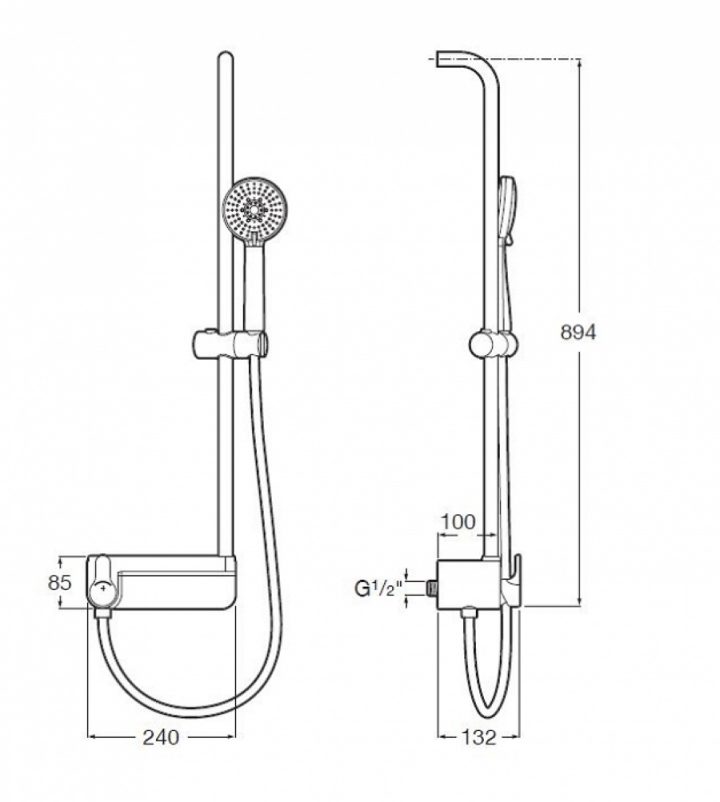 Colonne Douche Mitigeur Monocommande Deck-M – Roca serapportantà Colonne De Douche Roca