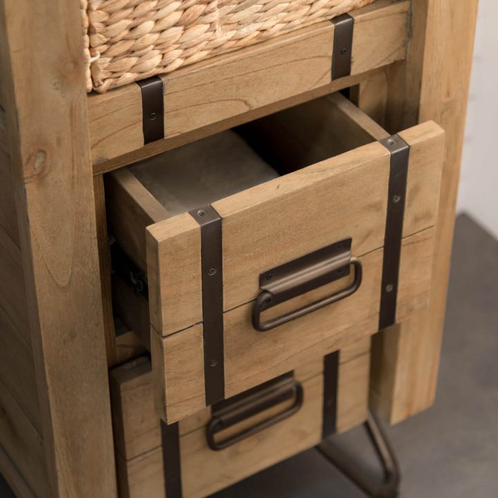 Colonne En Mindi 190 Loft Naturel encequiconcerne Meuble Salle De Bain Metal