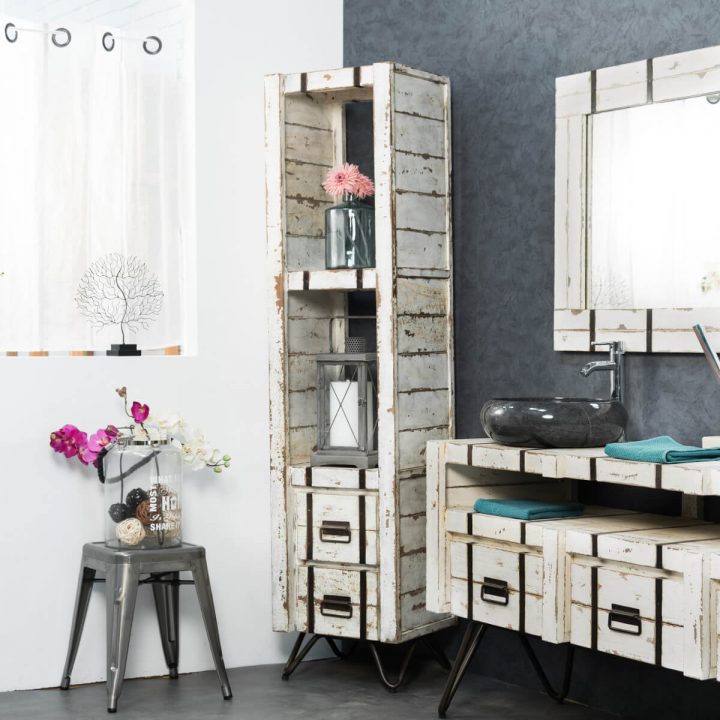 Colonne En Mindi De Salle De Bain Loft 190 Blanc pour Meubles Colonnes De Salle De Bain Colonne En Mindi De Salle De Bain Loft 190 Blanc pour Meubles Colonnes De Salle De Bain