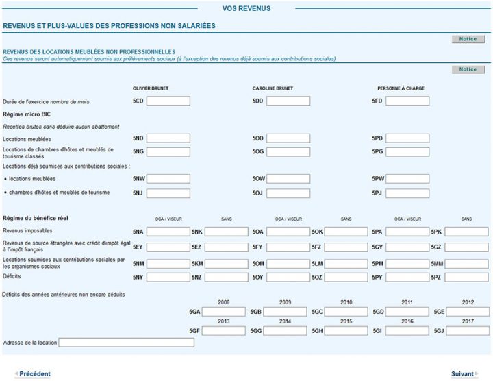 Comment Remplir La Déclaration 2044 Des Revenus Fonciers avec Déclaration Meublé