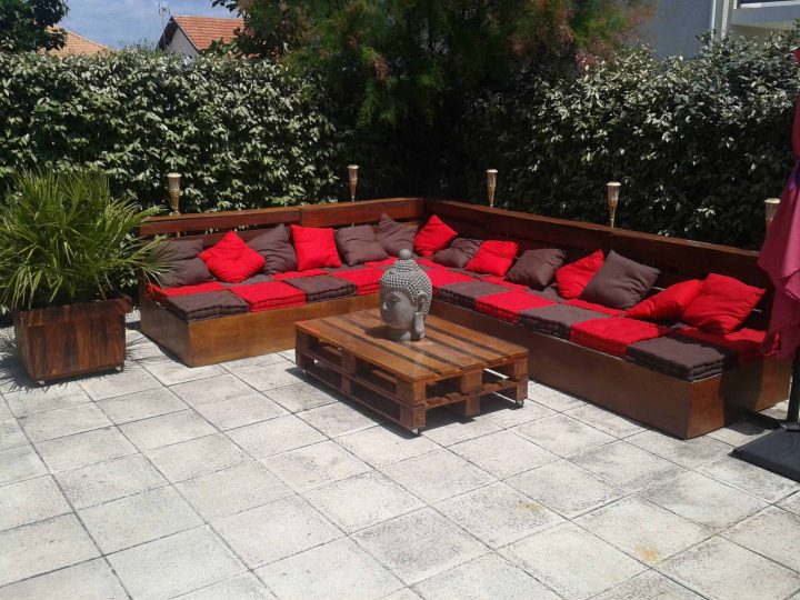 Complete Pallet Garden Lounge With Table & Planters • 1001 avec Plan Salon De Jardin En Palette Pdf