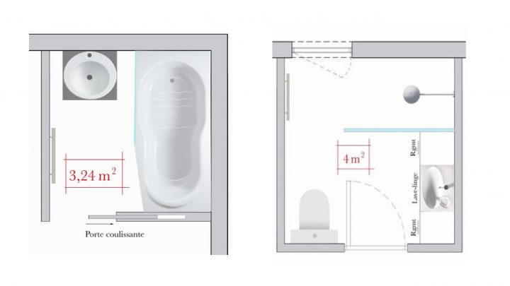 Conseils D'architecte : 4 Plans De Salle De Bains Carrée encequiconcerne Aménagement Salle De Bain 4M2
