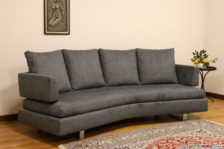 Contemporary Half-Round Fabric Sofa With Removable Cover encequiconcerne Sofa