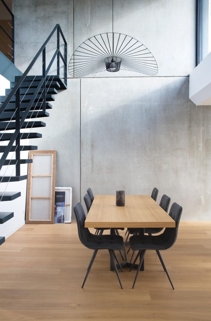 Contraste Bois-Béton Par | Salle À Manger Bois, Salle À tout Parquet Salon Salle A Manger