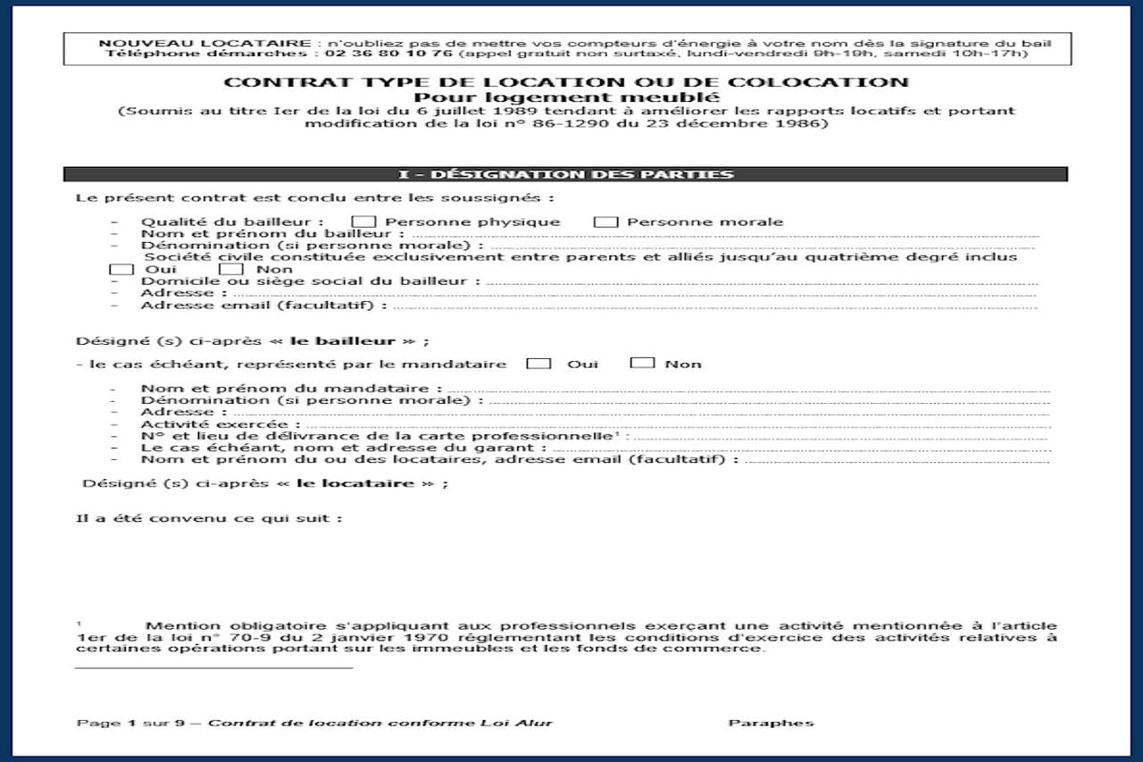 Contrat De Location : Modèle Gratuit À Télécharger (Pdf, Word) concernant Contrat De Location Meublé Gratuit