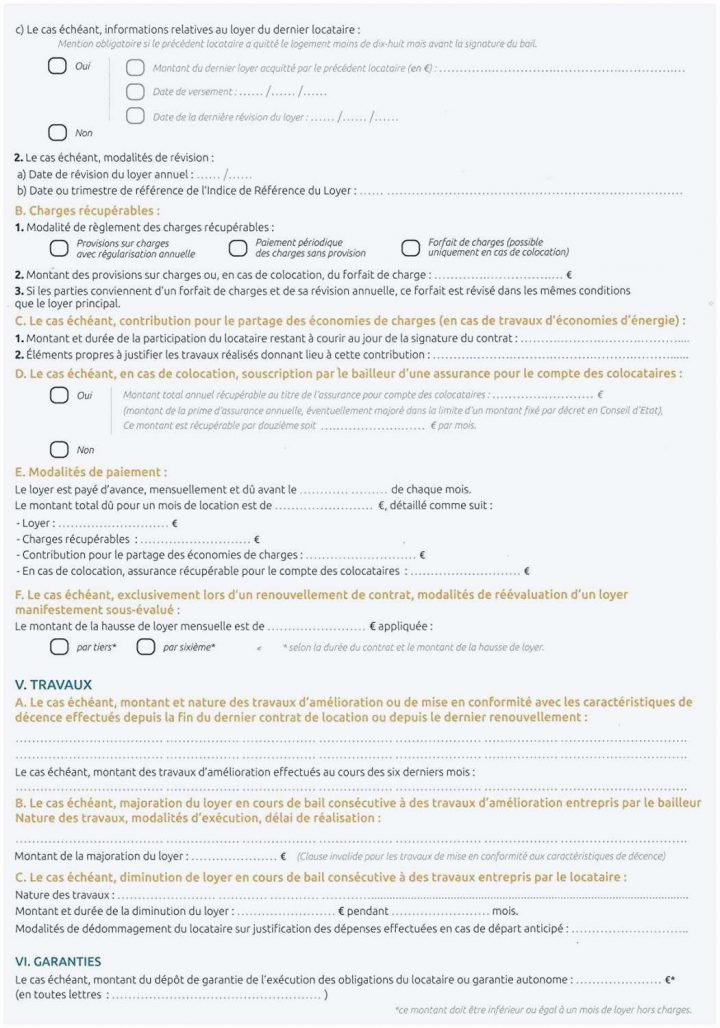 Contrat De Travail Gratuit A Imprimer Collections De 30 dedans Contrat De Location Meublée