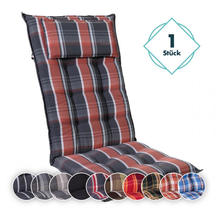 Coussins Pour Chaise À Dossier Haut En 16 Couleurs Jardin destiné Coussin Pour Fauteuil De Jardin Haut Dossier