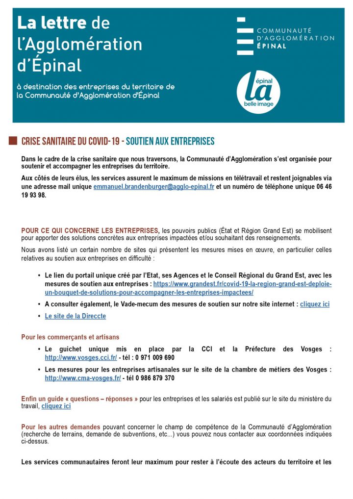 Covid – Site Officiel De La Commune Nouvelle De La Vôge-Les destiné Chambre Des Metiers Epinal Covid – Site Officiel De La Commune Nouvelle De La Vôge-Les destiné Chambre Des Metiers Epinal